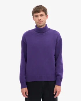 Col roulé en laine mérinos – Violet ultra