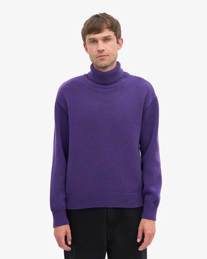 Col roulé en laine mérinos - Violet ultra