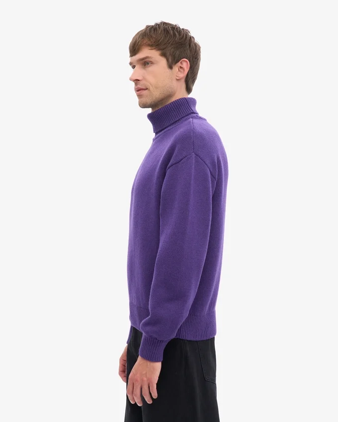 Col roulé en laine mérinos - Violet ultra