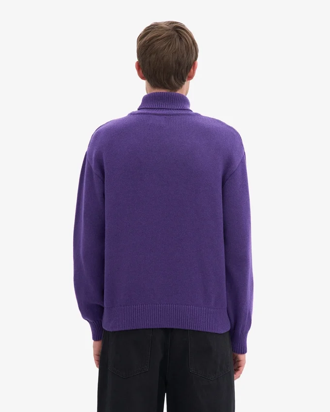Col roulé en laine mérinos - Violet ultra