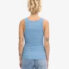 Débardeur bio à côtes pour femme - Bleu bord de mer