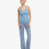 Débardeur bio à côtes pour femme - Bleu bord de mer