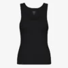 Débardeur côtelé bio pour femme – Noir intense