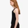 Débardeur côtelé bio pour femme – Noir intense