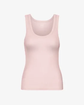 Débardeur côtelé bio pour femme - Rose délavé