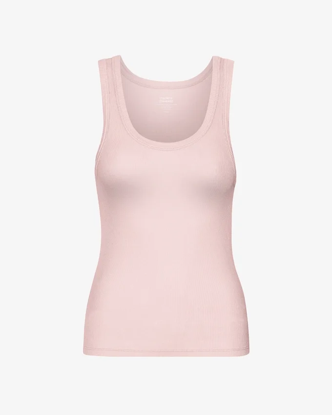 Débardeur côtelé bio pour femme - Rose délavé