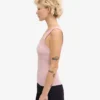 Débardeur côtelé bio pour femme - Rose délavé