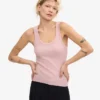 Débardeur côtelé bio pour femme - Rose délavé