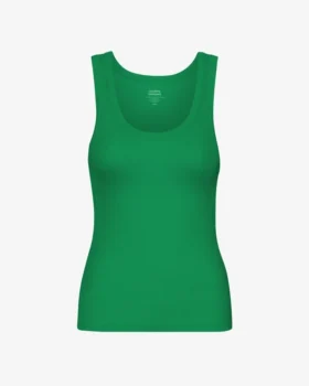 Débardeur côtelé bio pour femme - Vert Kelly