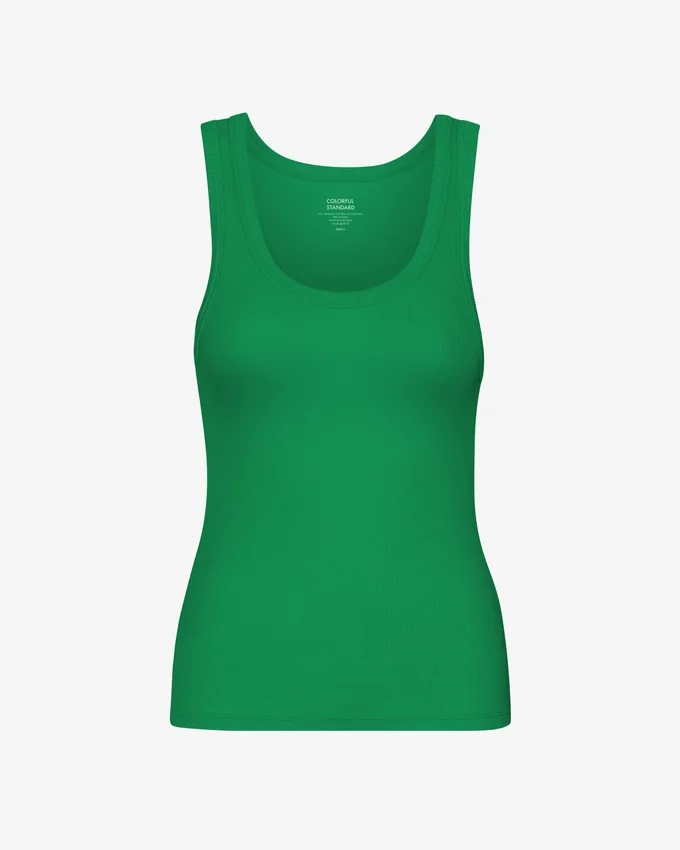 Débardeur côtelé bio pour femme - Vert Kelly