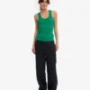 Débardeur côtelé bio pour femme - Vert Kelly
