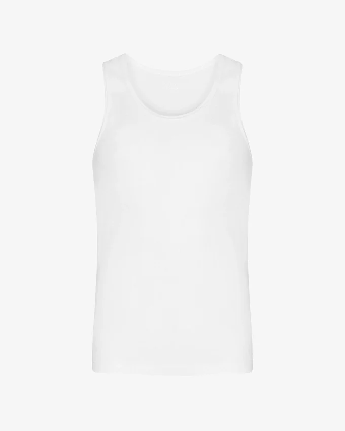 Débardeur en coton bio à côtes - Blanc optique