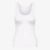 Débardeur en coton bio à côtes pour femme - Blanc optique