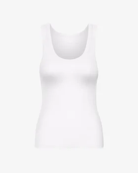 Débardeur en coton bio à côtes pour femme - Blanc optique