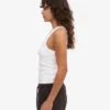 Débardeur en coton bio à côtes pour femme - Blanc optique