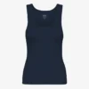 Débardeur en coton bio à côtes pour femme - Bleu marine