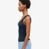 Débardeur en coton bio à côtes pour femme - Bleu marine