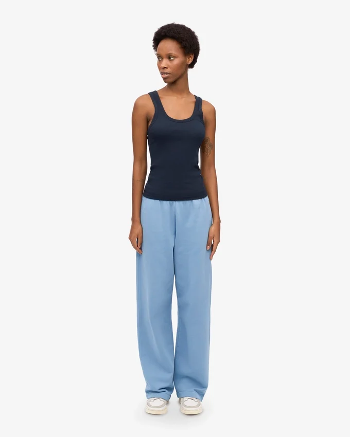 Débardeur en coton bio à côtes pour femme - Bleu marine