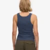 Débardeur en coton bio à côtes pour femme - Bleu pétrole