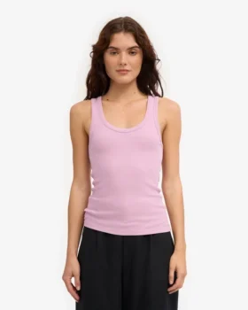 Débardeur en coton bio à côtes pour femme – Fleur de cerisier
