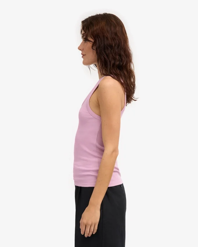Débardeur en coton bio à côtes pour femme - Fleur de cerisier