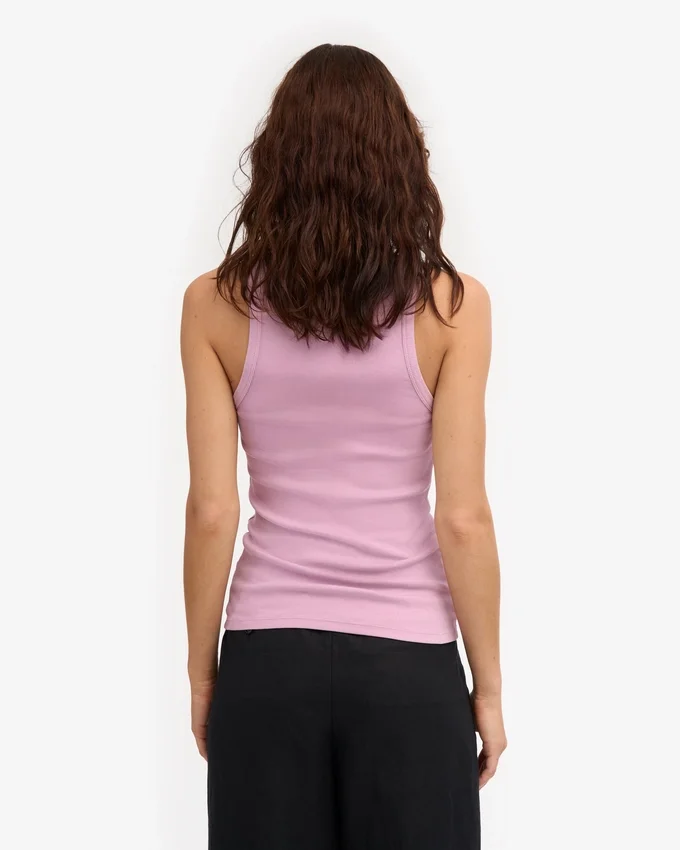 Débardeur en coton bio à côtes pour femme - Fleur de cerisier