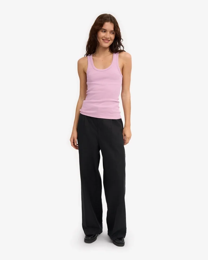 Débardeur en coton bio à côtes pour femme - Fleur de cerisier