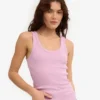 Débardeur en coton bio à côtes pour femme - Fleur de cerisier