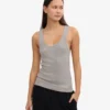 Débardeur en coton bio à côtes pour femme - Gris chiné