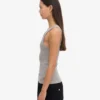 Débardeur en coton bio à côtes pour femme - Gris chiné