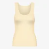 Débardeur en coton bio à côtes pour femme - Jaune pâle