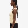 Débardeur en coton bio à côtes pour femme - Jaune pâle