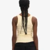 Débardeur en coton bio à côtes pour femme - Jaune pâle