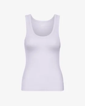 Débardeur en coton bio à côtes pour femme - Lavande pâle