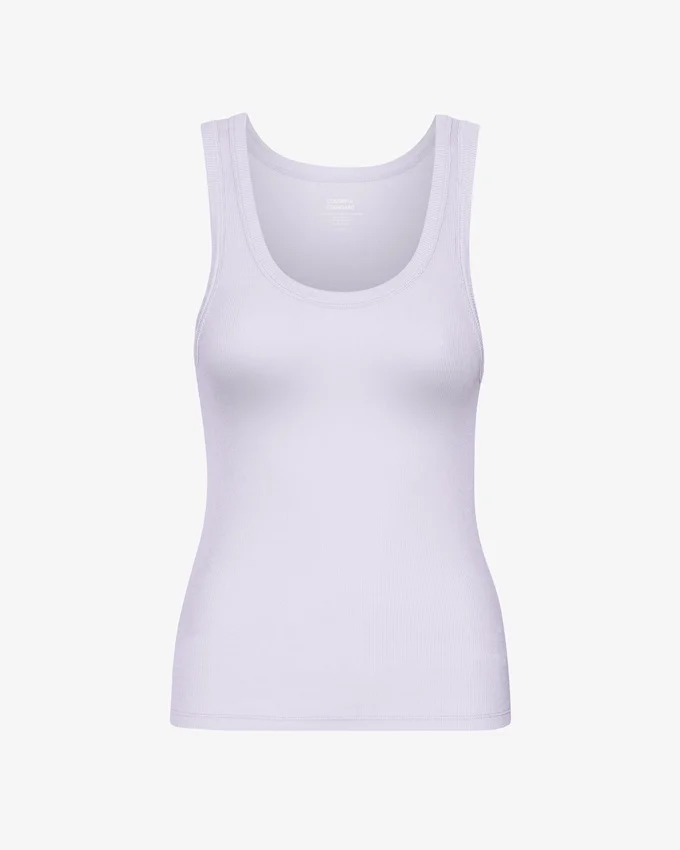 Débardeur en coton bio à côtes pour femme - Lavande pâle