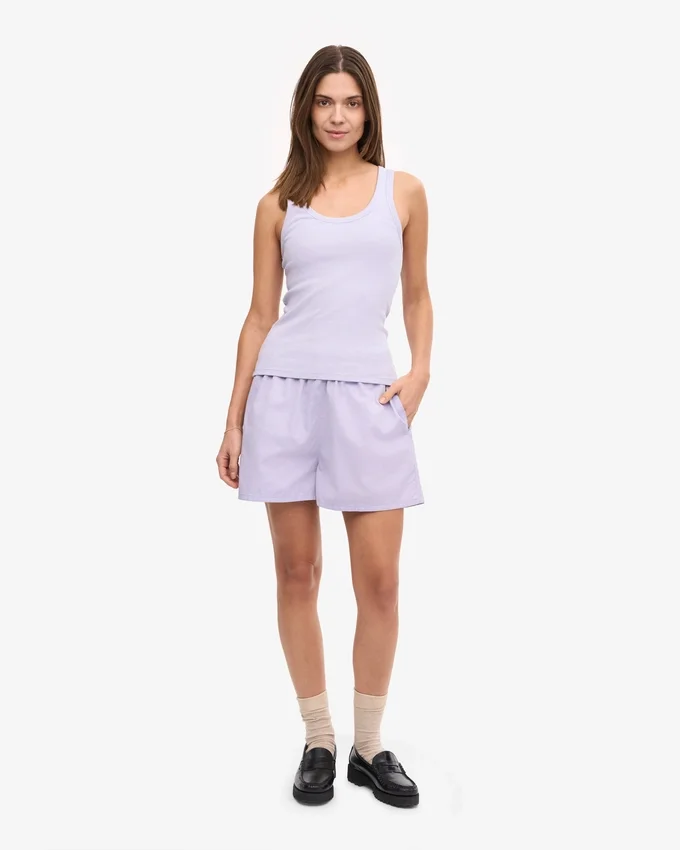 Débardeur en coton bio à côtes pour femme - Lavande pâle