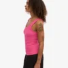 Débardeur en coton bio à côtes pour femme - Rose bubble-gum