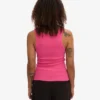 Débardeur en coton bio à côtes pour femme - Rose bubble-gum