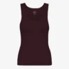 Débardeur en coton bio à côtes pour femme - Rouge sang de bœuf