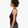 Débardeur en coton bio à côtes pour femme - Rouge sang de bœuf