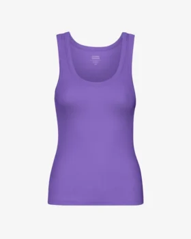 Débardeur en coton bio à côtes pour femme – Violet ultra