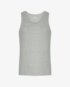 Débardeur en maille côtelée bio - Gris chiné