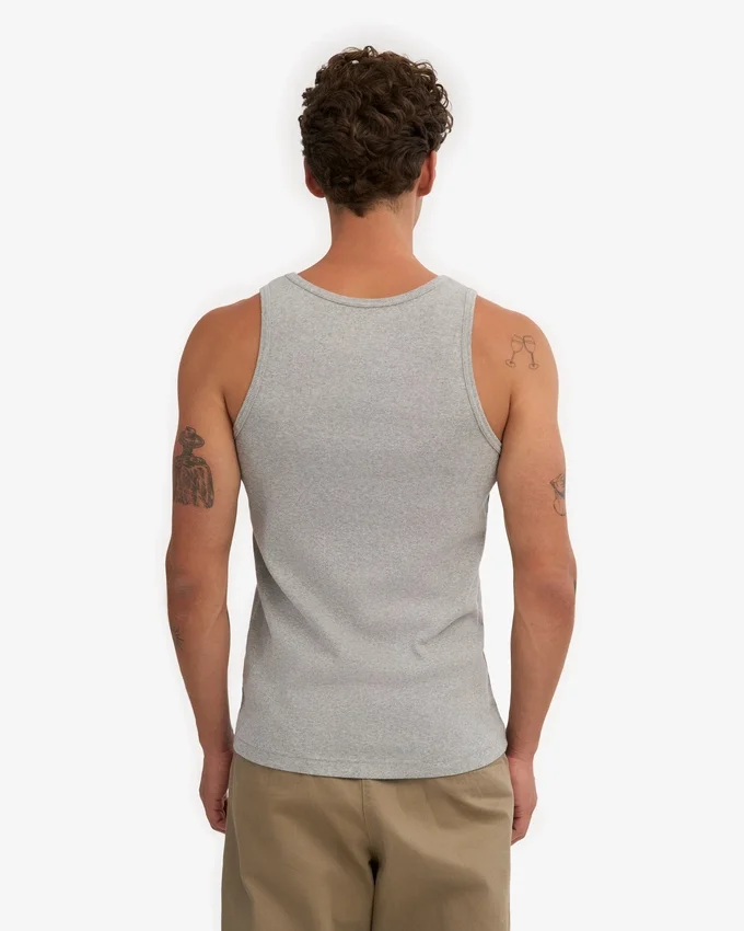Débardeur en maille côtelée bio - Gris chiné