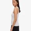 Débardeur en maille côtelée bio pour femme - Mélange neige
