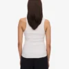 Débardeur en maille côtelée bio pour femme - Mélange neige