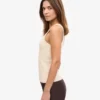 Débardeur en tricot côtelé bio pour femme - Blanc ivoire