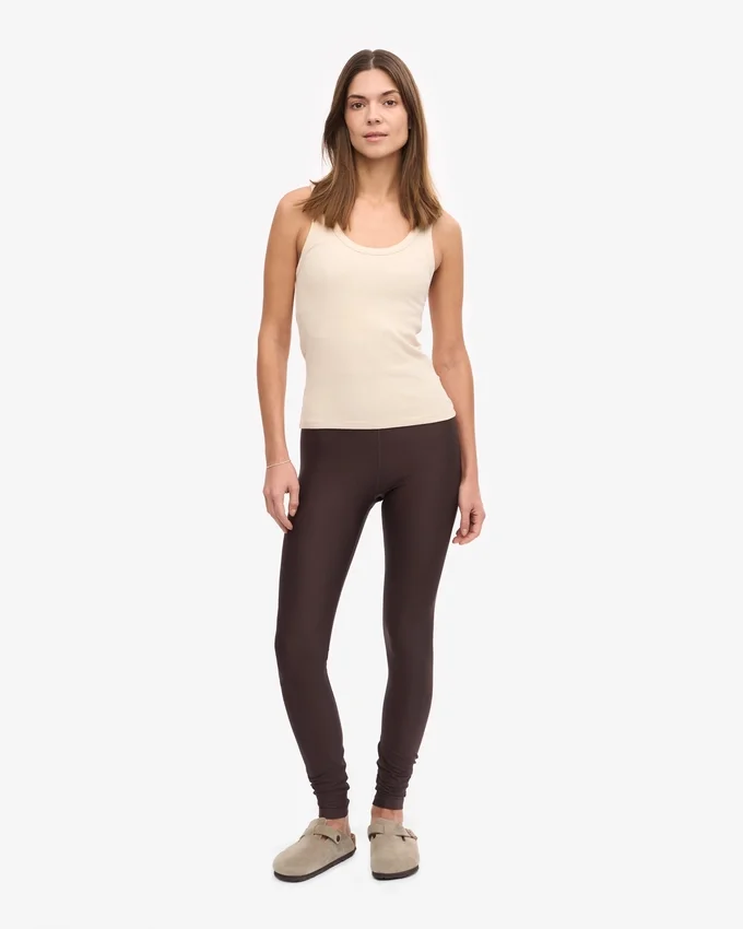 Débardeur en tricot côtelé bio pour femme - Blanc ivoire