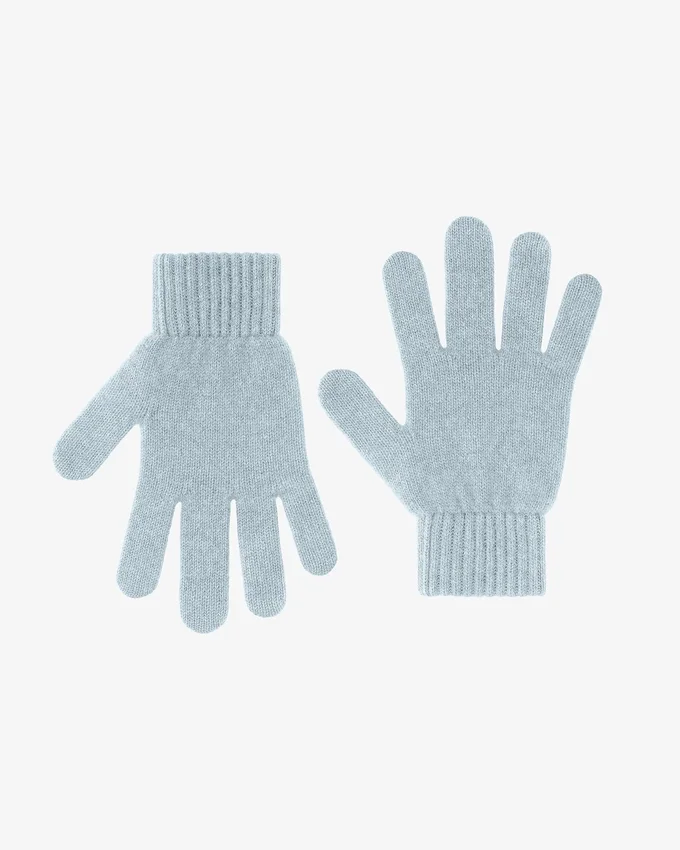 Gants en laine mérinos - Bleu polaire