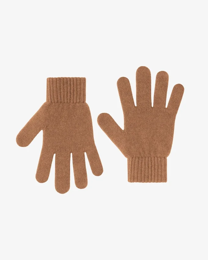 Gants en laine mérinos - Camel Sahara