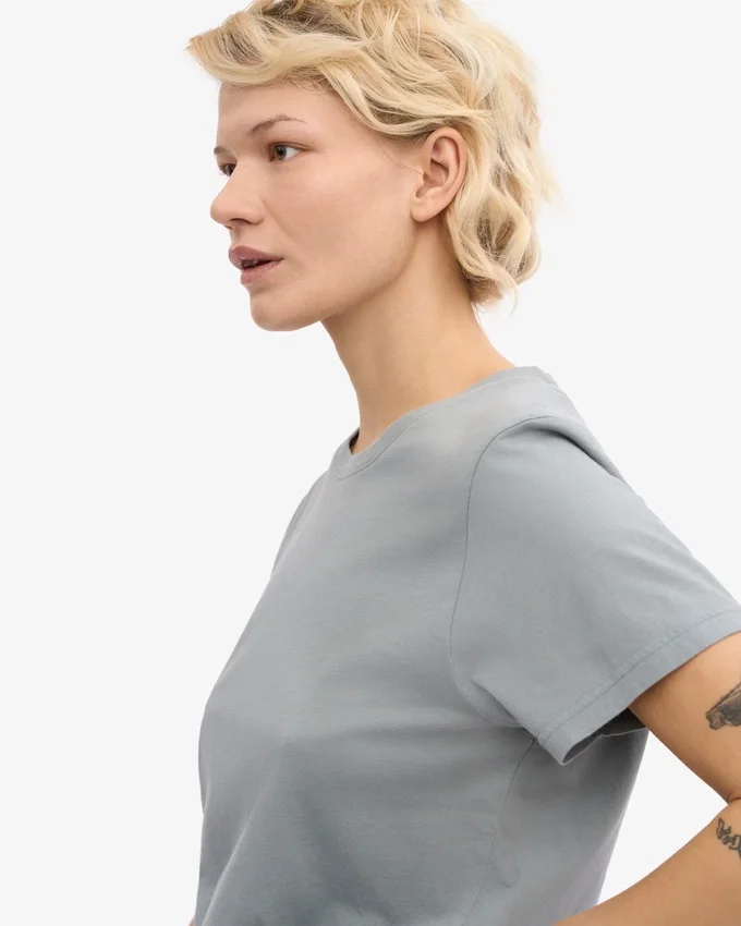 Light Organic Tee en coton bio pour femme - Bleu acier